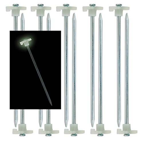 ANTEER Estacas para Tienda de campaña - Brillan en la Oscuridad Acero galvanizado No se oxida 23cm estacas piquetas para Nuestra Puerta cámping 10PCS
