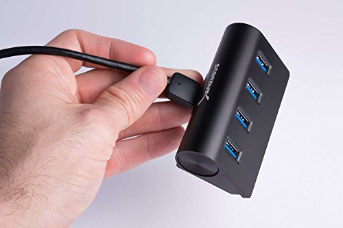 Sabrent USB HUB – Premium 4-Port USB 3.0 Schwarz Aluminum Hub (76cm Kabel) für iMac, MacBook, MacBook Pro, MacBook Air, Mac Mini oder einem beliebigen PC [Schwarz] (HB-MC3B) - 4