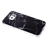 Felfy Weich Silikon Handyhülle für Samsung Galaxy S6 Edge,Galaxy S6 Edge Hülle Marble Malerei Schlank TPU Zurück Bumper HandyTasche Flexible Schutzhülle Zurück Marmor Muster Serie Linien Soft Back Cover Hülse Telefonkasten Protective Gummi Dünn Abdeckung für Samsung Galaxy S6 Edge [Marmor Schwarz] + 1x Silver Stylus + 1x Bling Dust Plug[Farbe Random] - 7