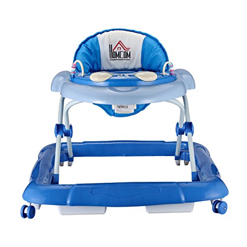 Homcom® Lauflernhilfe Laufhilfe Gehhilfe für Baby Gehfrei Babywalker höhenverstellbar (Blau) - 3