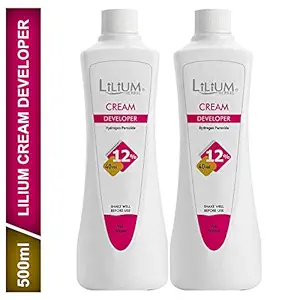 Lilium Hydrogen Peroxide 12% 40 VOL Cream Developer 500ml, Pack of 2