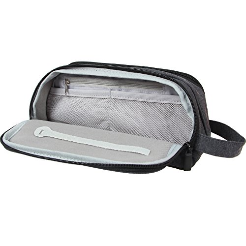 Damero Universale Organiser Tasche mit Doppelschicht Tragtasche für Reise zum Ladegrät/Eletronisches Zubehör für Reiseorganisator (Groß, Schwarz) - 3