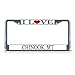 Produktbild Nummernschild Rahmen I LOVE Herz Chinook MT Aluminium Metall Nummernschild Rahmen silber
