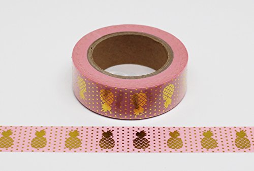 wolga-kreativ Washi Tape Ananas gold rosa Masking Tape Dekoband Klebeband