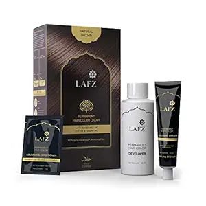 Lafz Halal Permanent Hair Color Cream, 130ml - Natural Brown