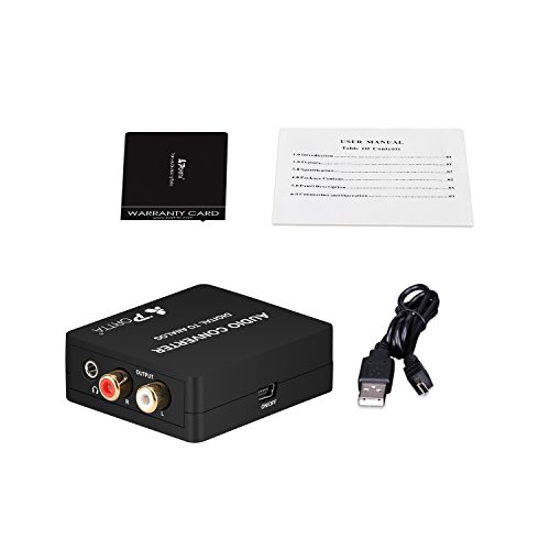 Portta Audio-Umwandler (SPDIF optisch / Koaxial digital zu RCA, R / L analog, mit 3,5-mm-Buchse für Kopfhörer / Lautsprecher) - 5