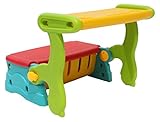 Clamaro ‚SwitchBench‘ 2in1 Kinder Sitztruhe mit Klapptisch oder Rückenlehe und geheimer Truhe, einfach die Sitzbank mit Lehne in eine Sitzbanktruhe mit Tisch umklappen, flexible Indoor und Outoor Kindersitzgruppe aus wetterfestem Kunststoff für den Garten oder im Kinderzimmer - 8