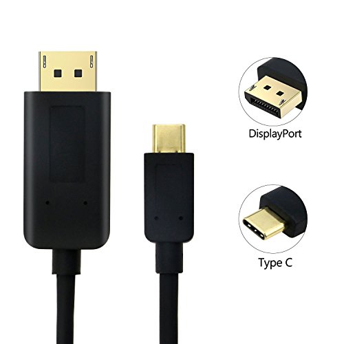 TedGem DisplayPort Kabel USB Typ-C zu DVI Kabel(4K@60Hz), Typ-C USB 3.1 (Thunderbolt 3 Kompatibel) zu DP-Kabel (5.49Fuß /1.8M) für ChromeBook Pixel, MacBook 12″, 2016 MacBook Pro, Samsung Galaxy S8/S8 Plus & Mehr - 2