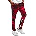 Produktbild Sannysis Herren Hose Cargo Chino Jeans Camouflage Taschen Overalls Pocket Sport Arbeitshosen Rot/Schwarz / Armee Grün M~3XL