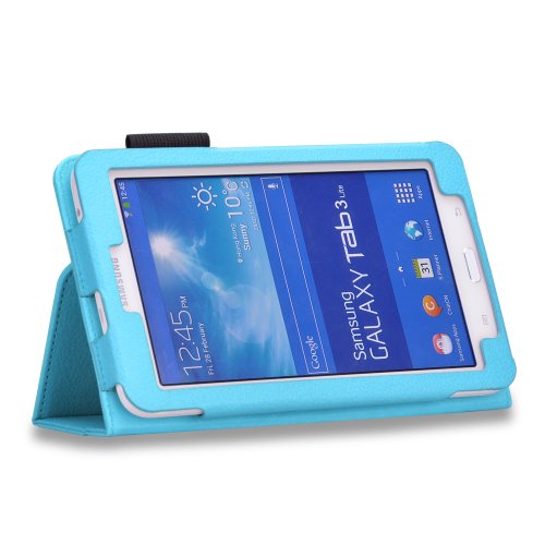 Schutzhülle / Cover / Tasche für Samsung Galaxy Tab 3 Lite 7″ T110/T111 + Display-Schutzfolie + Stylus – Hellblau - 5
