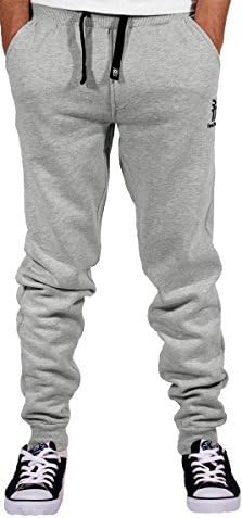 Mens Boys Hip Hop Fleece Jogging Jogger Bottoms Pants Gymwear Sportswear (S, Grey)