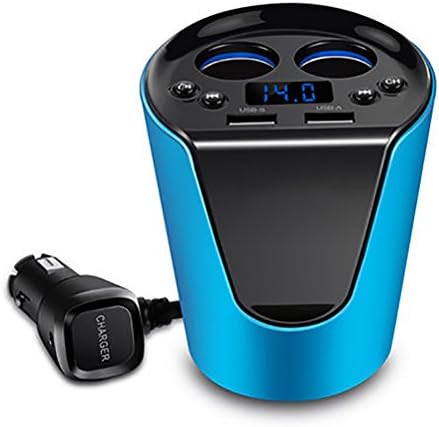 JINGBO Car Charger Wireless Bluetooth FM Transmitter MP3 USB Car Radio Aux Bluetooth Adapter Receiver For Car Phone Iphone Charging Hands-Free Calling Blue,Blue