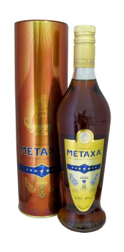 Preisvergleich Produktbild Limitierte Sonderedition: Original Metaxa 7-Sterne 700ml mit Metall-Zylinderbox