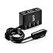 Produktbild Auto-Teiler, Rocketek 6A/30W 4-Port-USB-KFZ-Ladegerät mit 2 Buchse Zigarettenanzünder-Adapter | Build-in 85cm-Kabel | Auto USB für iPhone, HTC, Samsung, GPS und mehr