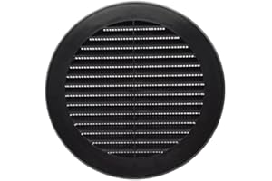 H&C VENT Kratka wentylacyjna Ø 125 mm, czarna, PCW, osłona wentylacyjna z ochroną przed owadami, okrągły element prowadzący powietrze z tworzywa sztucznego