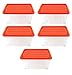 Produktbild Home & Style 5X Aufbewahrungsbox mit Deckel und Rollen 60 x 40 x 30 cm 55 Liter Rot Transparent