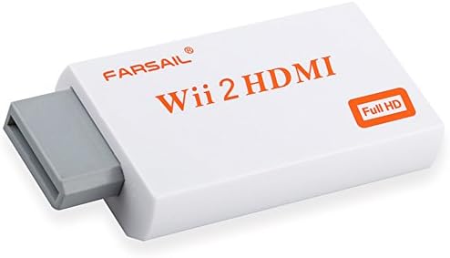 FARSAIL Wii Hdmi Adapter Output Upscaling Video Audio Converter with 5 feet Hdmi Cable for All Wii Display Modes
