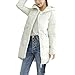 Produktbild Fuibo Damen Warme Dicke Mäntel, Frauen Winter warme Oberbekleidung Kapuzenmantel Baumwolle gefütterte Jacke | Winterjacke Damen Coat Kapuzenjacke Outwear Steppmantel (M, Weiß)