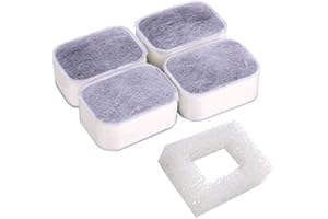 YOSOO 4 filtry z węglem aktywnym i 1 filtr piankowy do dozownika wody dla zwierząt domowych, bez BPA