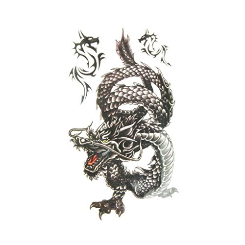 LHWY 10*20.5cm Creative Design Black Dragon Waterproof and Sweat tattoo Stickers