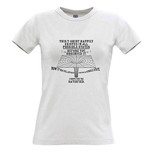 Tim And Ted Quantum Observer Physics Possible States Science Geek Nerd Geeky Nerdy Slogan Design Joke Pun Humour Womens Ladies T-Shirt Cool Funny Gift Present