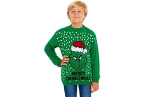 New Camp Ltd Girls Boys Kids Unisex Christmas Xmas Knitted Novelty Retro Elf Football Jumper Sweater