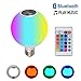 Produktbild HUAQIMEI Smart E27 RGB Weiß Bluetooth Lautsprecher LED Lampe Licht 15W Musik Spielen Dimmbare Wireless Led Lampe mit 24 Tasten Fernbedienung