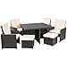 Produktbild Ultranatura Poly-Rattan Lounge-Set, Palma-Serie 9-teilig / Tisch + 4 Sessel + 4 Hocker inkl. Auflagen