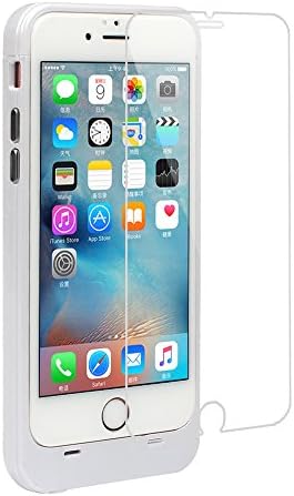 iPhone 6 Plus / 6s Plus Battery Case (5.5") , [Apple Mfi Certified] Xcomm Charging Case Extended Battery Case Cover with 4200mAh Capacity With Glass Screen Protector, White
