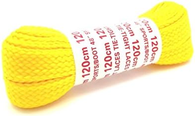 120cm Flat/Fat Chunky Neon Bright Cord - Shoe/Boot/Trainer Laces British Made (Yellow)