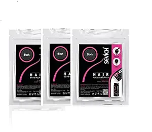 Hair building fibers refill bag 25 gm black for toppik,caboki bottle etc(75 gm) - Pack of 3