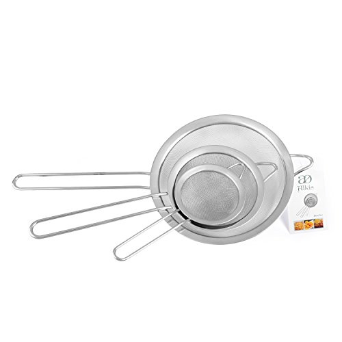 Aliks Premium Set von 3 Feine Edelstahlsiebe – Sieb für Tee, Kaffee Quinoa Reis und Joghurt. Perfekt für Die Küche. Spülmaschinenfest - 6