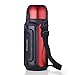 Produktbild oneisall 2 Liter Edelstahl Air Pot Fläschchen doppelwandig Isolierter Thermos Großer Kapazität Flasche mit Auslaufsicher, Wandern Camping Auto Reise Sport Hot Wasser trinken Tasse Vakuum Flasche, sytgybl074, rot