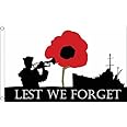 Lest we Forget (Navy) Flag 5ft x 3ft