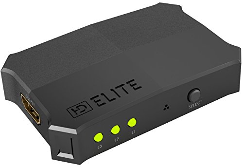 HDElite – 4k HDMI Switch / 3 Port HDMI-Umschalter automatisch | 3D, CEC, ARC | 36 Bit Deep Color | Full HD 1080p / Ultra HD 2160p / Auflösung: bis 4k bei 30Hz - 4
