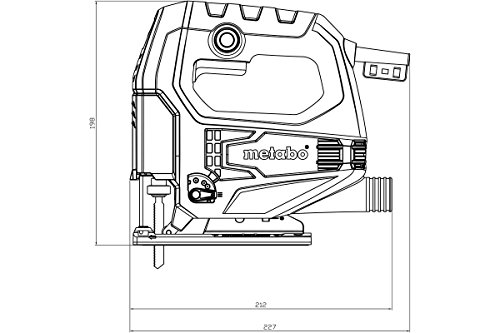 Metabo 601030500 Stichsäge STEB 65 QUICK | + Blatt Holz, Sägeblatt Metall, Schlüssel, Koffer | Softgrip Oberfläche / Vario Elektronik / Späneblasfunktion (450 W | Schwenkbereich – 45 / + 45 °) - 2