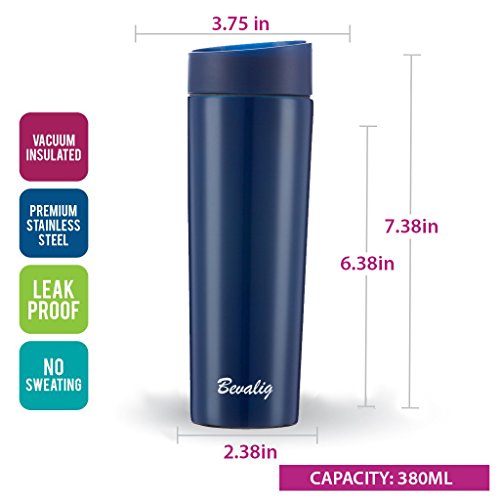 Thermobecher – Kaffeebecher, Auslaufsicher Kein Überschwappen – One Click, Einhandbedienung Vakuumisoliert Doppelwand – Edelstahl – Coffee to go becher 400 ml - 7