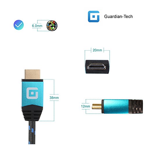 Guardian Premium 4K HDMI Kabel 2 Meter | HDMI 2.0b, UHD bei vollen 60Hz, HDR, 3D - 6