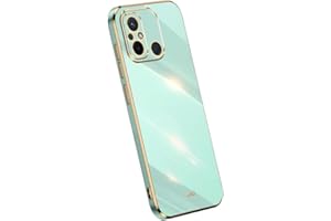 RankOne Funda para Teléfono es Adecuada para Redmi 12C / Redmi 11A (6.71" Inches), Carcasa para Teléfono Móvil de Silicona con Marco de Galvanoplastia - Verde
