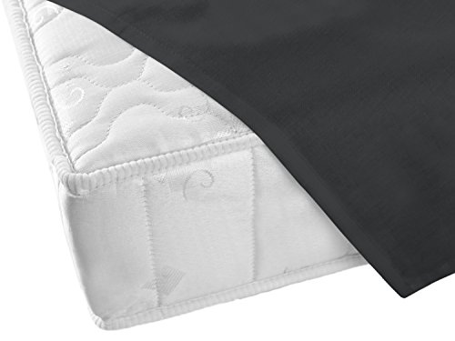 npluseins Betttuch ohne Gummizug, ägyptischer Baumwolle, anthrazit, 150 x 275 cm - 6