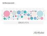 I-love-Wandtattoo WAS-10373 Kinderzimmer Wandsticker Set „Kreise mit bunten Mädchenfarben in Pastell“ 50 Stück Punkte zum Kleben Wandtattoo Wandaufkleber Sticker Wanddeko - 2