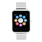 OASICS Fitness Armband mit Pulsmesser, Smart Watch für Damen Herren, Z60 Plus Smart Watch Telefon Schrittzähler Bewegungsmelder Remind Sleep Monitor Remote Camera für Android und iOS (Silber)