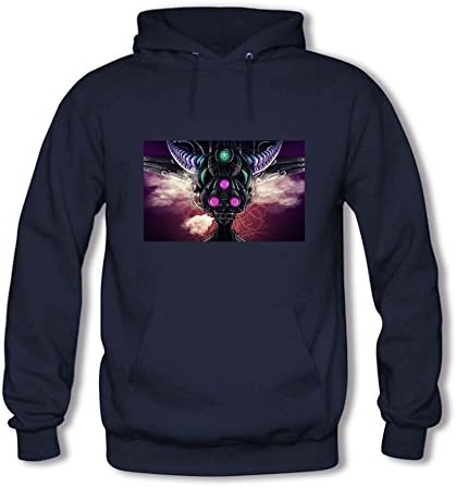 Women's Cartoon Black Dragon Hoodie Animal Face Cotton Long Sleeve Hooded Sweatshirt Navy XL