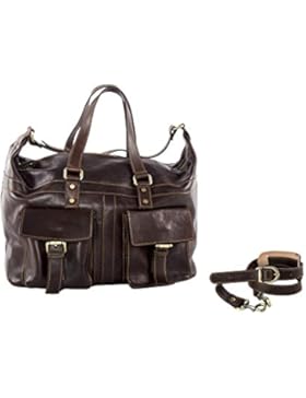 Tasche PIERRE CARDIN braun leder reiseitasche für reise mit schultergurt VM4