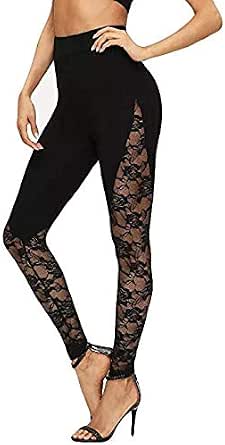 FRAUIT Leggings Modellante A Vita Alta Leggins Pizzo Donna Yoga Pants  Leggings Ragazza Fitness Push Up Pantaloni Estivi Leggeri Pantaloni  Elasticizzati Strech : Amazon.it: Abbigliamento