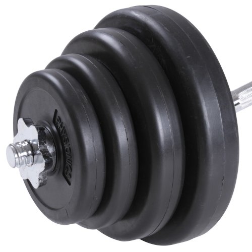 Physionics Curl-Hantelset 23.5 kg Langhantel inkl Gewichtsscheiben und Sternverschlüsse, HSTA01/B - 3