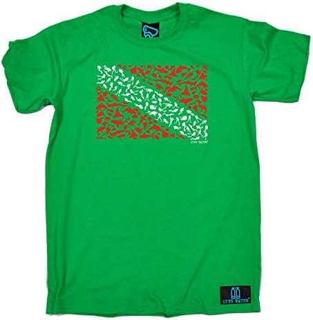 Open Water Premium Men's Diving Flag Scuba Sharks Design T-Shirt Tee/Scuba Diving Gift Diver Christmas Funny snorkle Reef Mask Wetsuit Dive Birthday Present