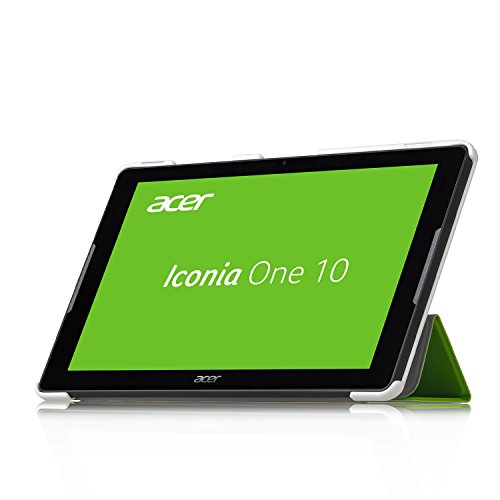 Acer Iconia One 10 B3-A30 Hülle, IVSO® Ultra Schlank Superleicht Ständer Slim Leder zubehör Schutzhülle Only für Acer Iconia One 10 (B3-A30) 25,7 cm (10,1 Zoll HD) Tablet-PC perfekt geeignet, Grün - 2