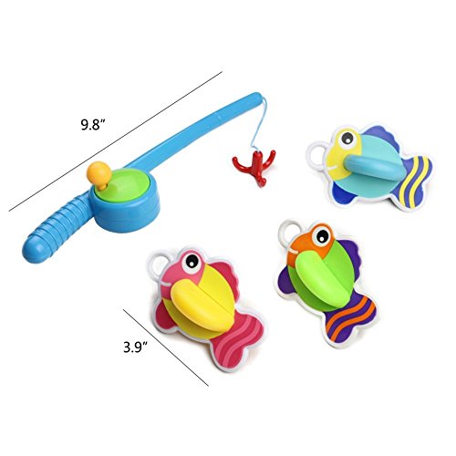 Bad Angeln Spielzeug mit Schwimmenden Fisch Badespaß Zeit Großes Geschenk für Bad lustig - 5