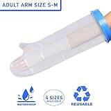 Adult Arm Waterproof Plaster Cast & Dressing Cover | Protector | Arm Sleeve | Also for Bandages & Plasters | Protection During Shower & Bath | Latex Free | Reusable | Size S-M